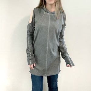 RtA cold shoulder hooded gray tunic dress size XS